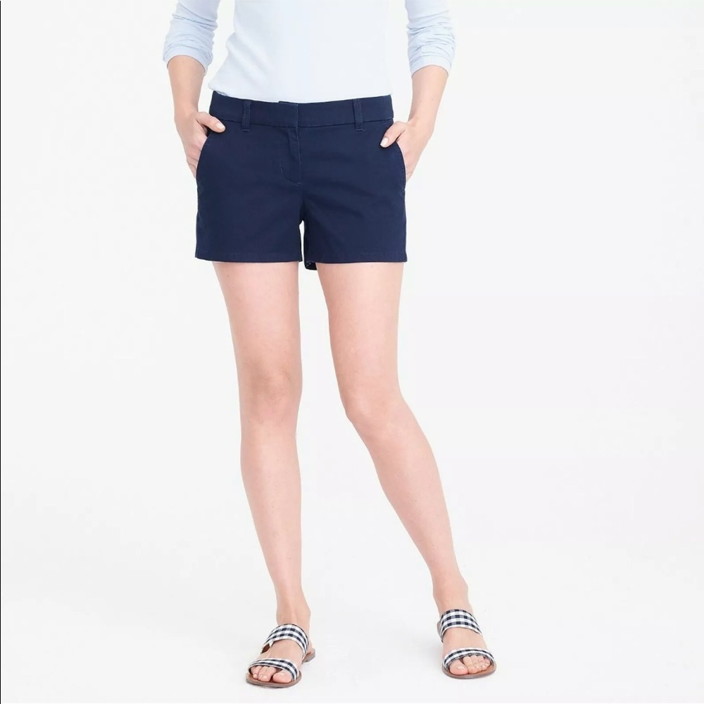 NWT J. Crew Black 3 1/2” Flat Front Shorts Sz 4